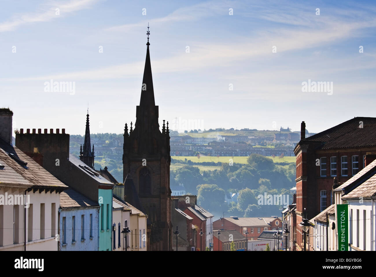 Carlisle Street et l'Église méthodiste, Londonderry, en Irlande du Nord Banque D'Images