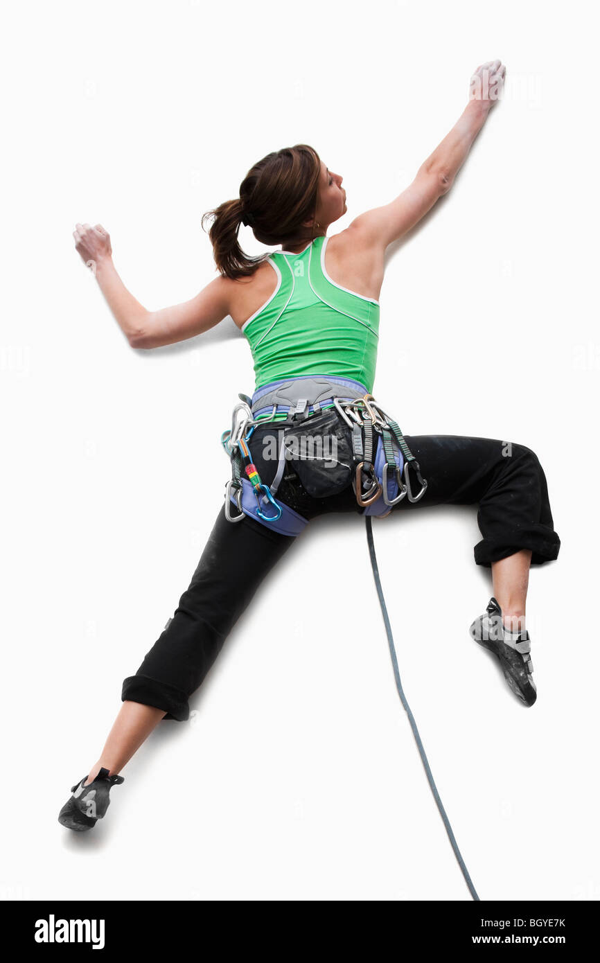 Portrait d'une femme climber Banque D'Images