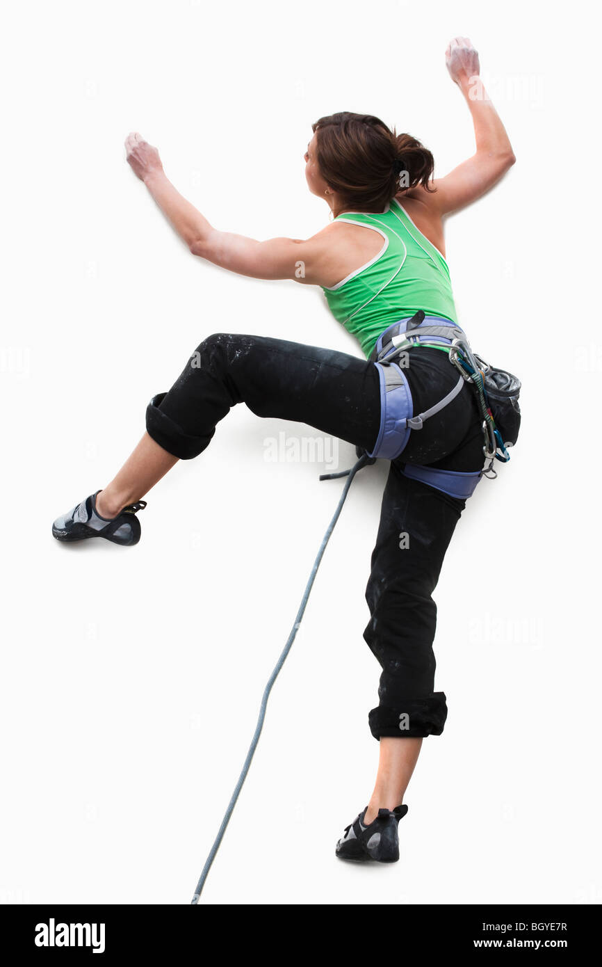 Portrait d'une femme climber Banque D'Images