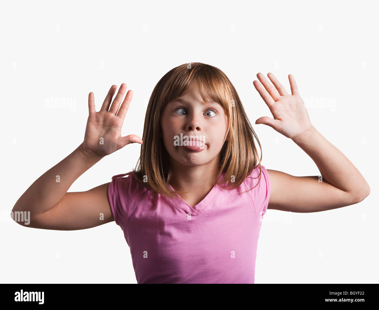 Young Girl making silly face Banque D'Images