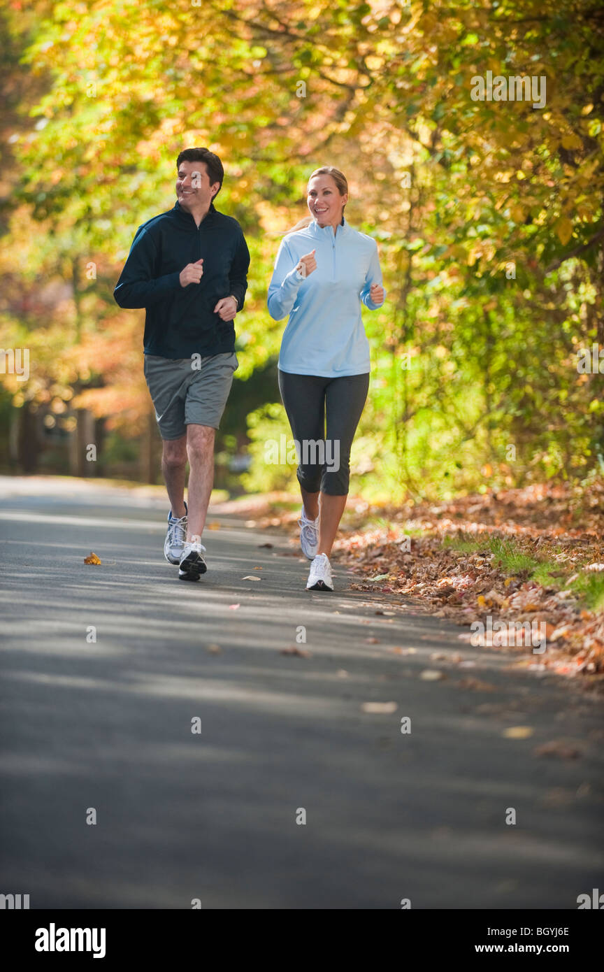 Couple de jogging Banque D'Images
