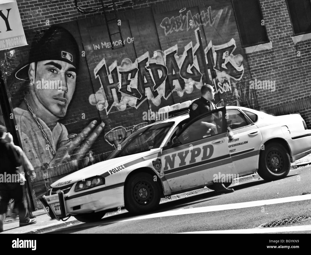 La police dans le district de Bronx Banque D'Images