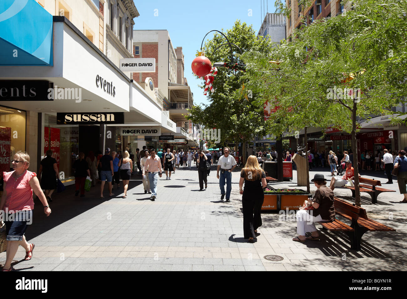 Le Rundle Mall, Adélaïde, SA, Australie Banque D'Images