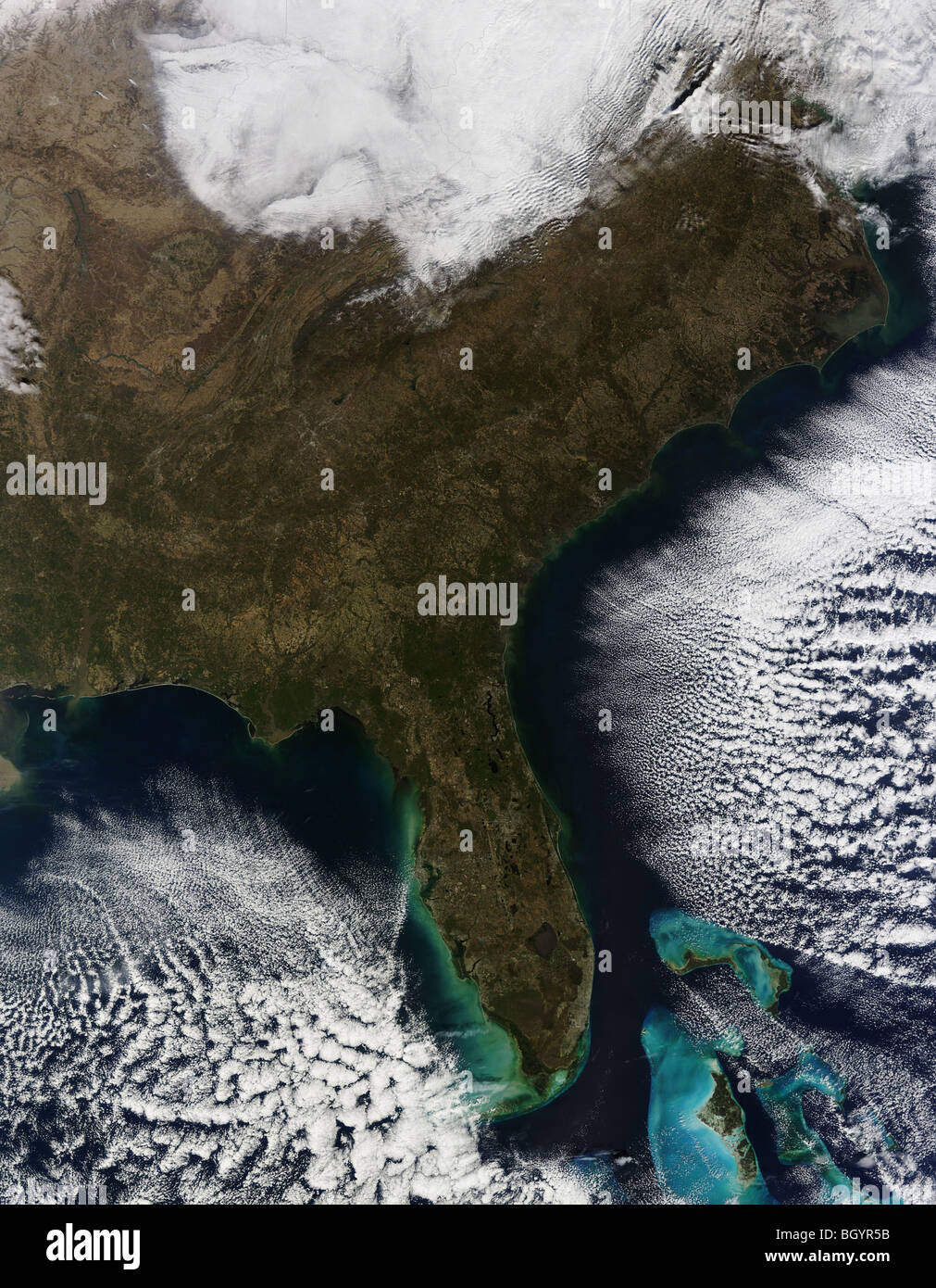 Vue satellite de Terra au sud-est des États-Unis,photo prise en 2010. Crédit NASA Banque D'Images