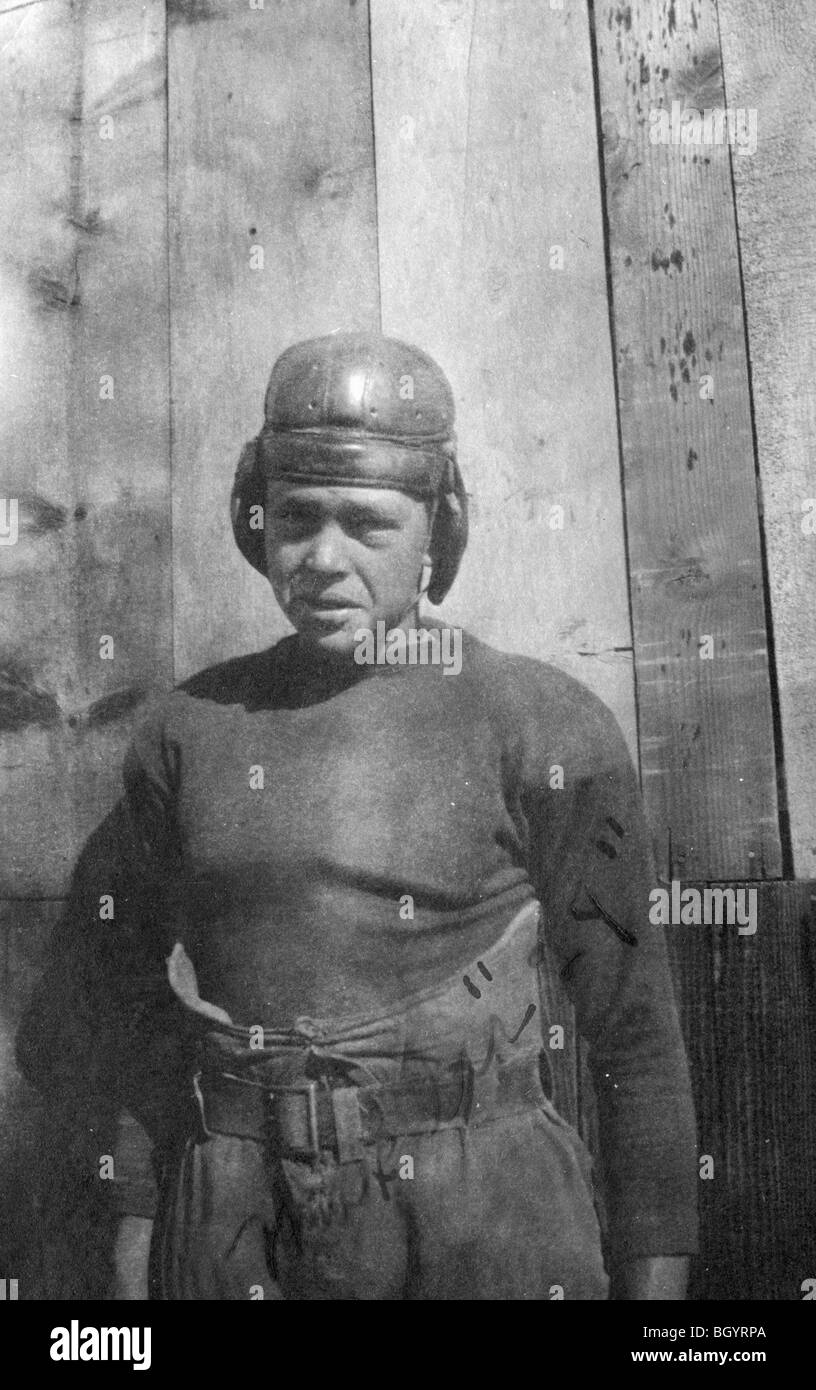 Porterville High School football player à partir des années 1920. Banque D'Images