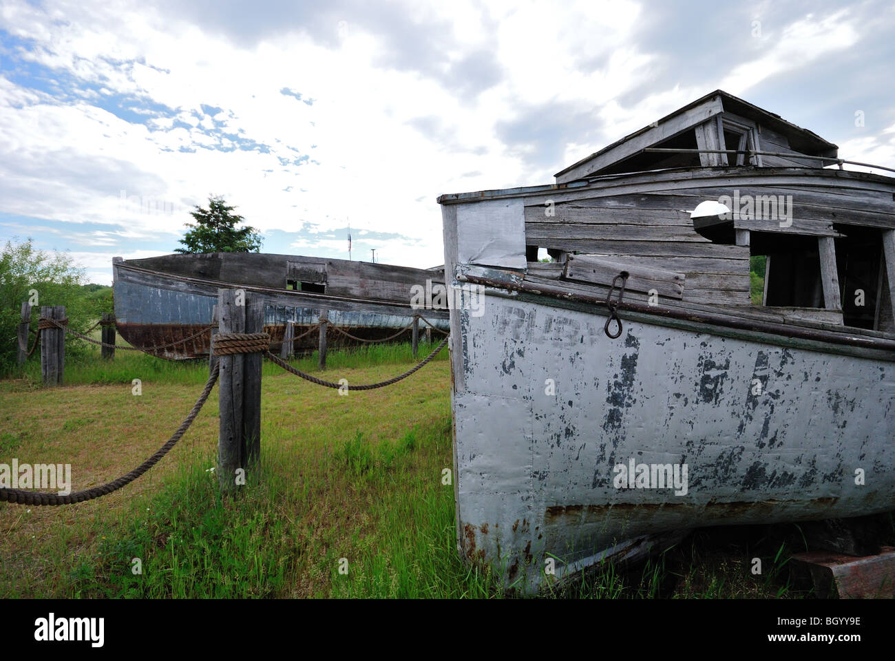 Vieux bateaux à corne, Wisconsin Banque D'Images