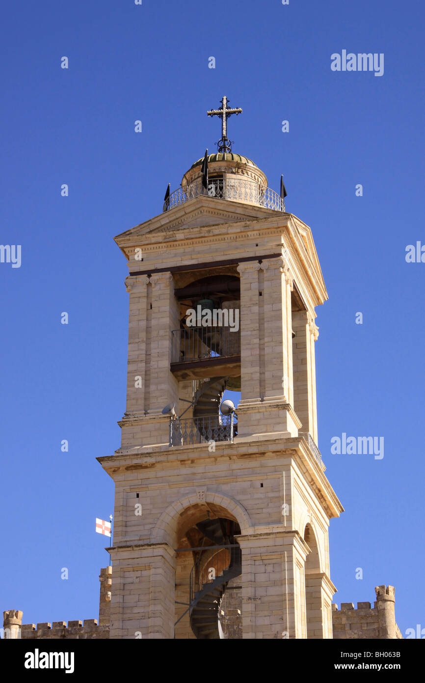 Bethléem, le clocher de l'église de la Nativité Banque D'Images