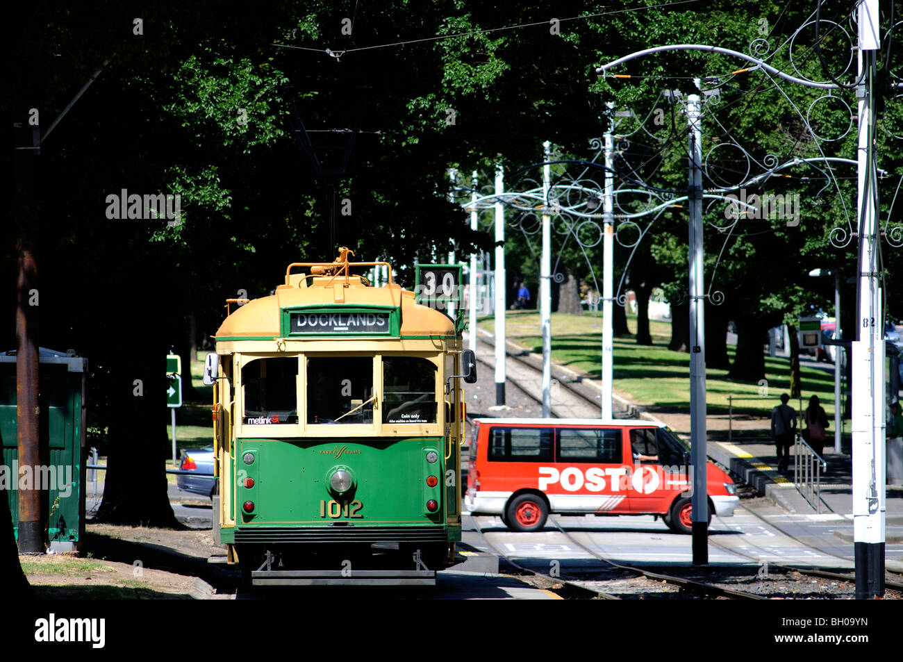 Les trams à Victoria Parade East Melbourne Victoria Australia Banque D'Images