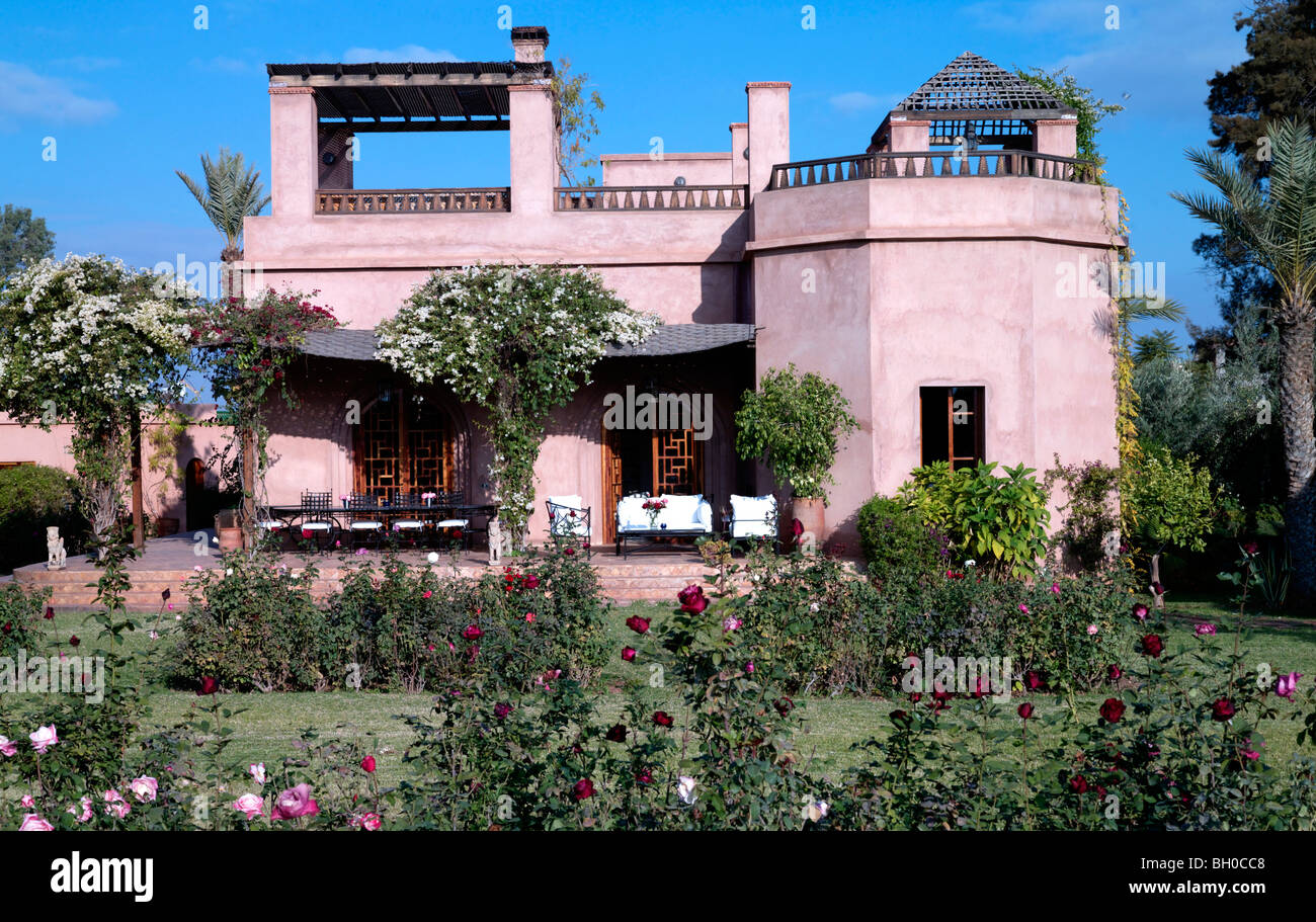 Maison marocaine à la périphérie de Marrakech Banque D'Images