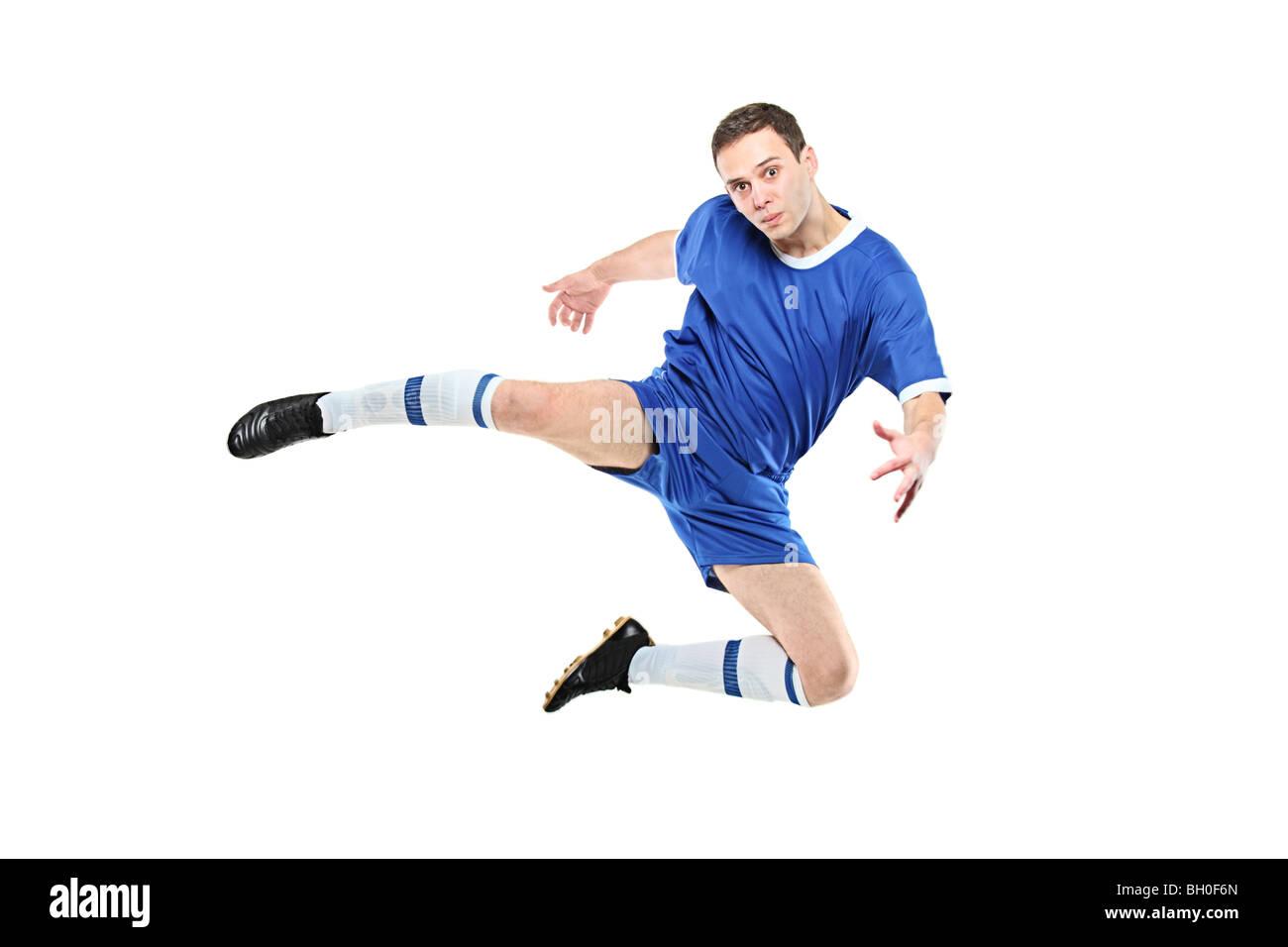 Un joueur de jump isolated on white Banque D'Images