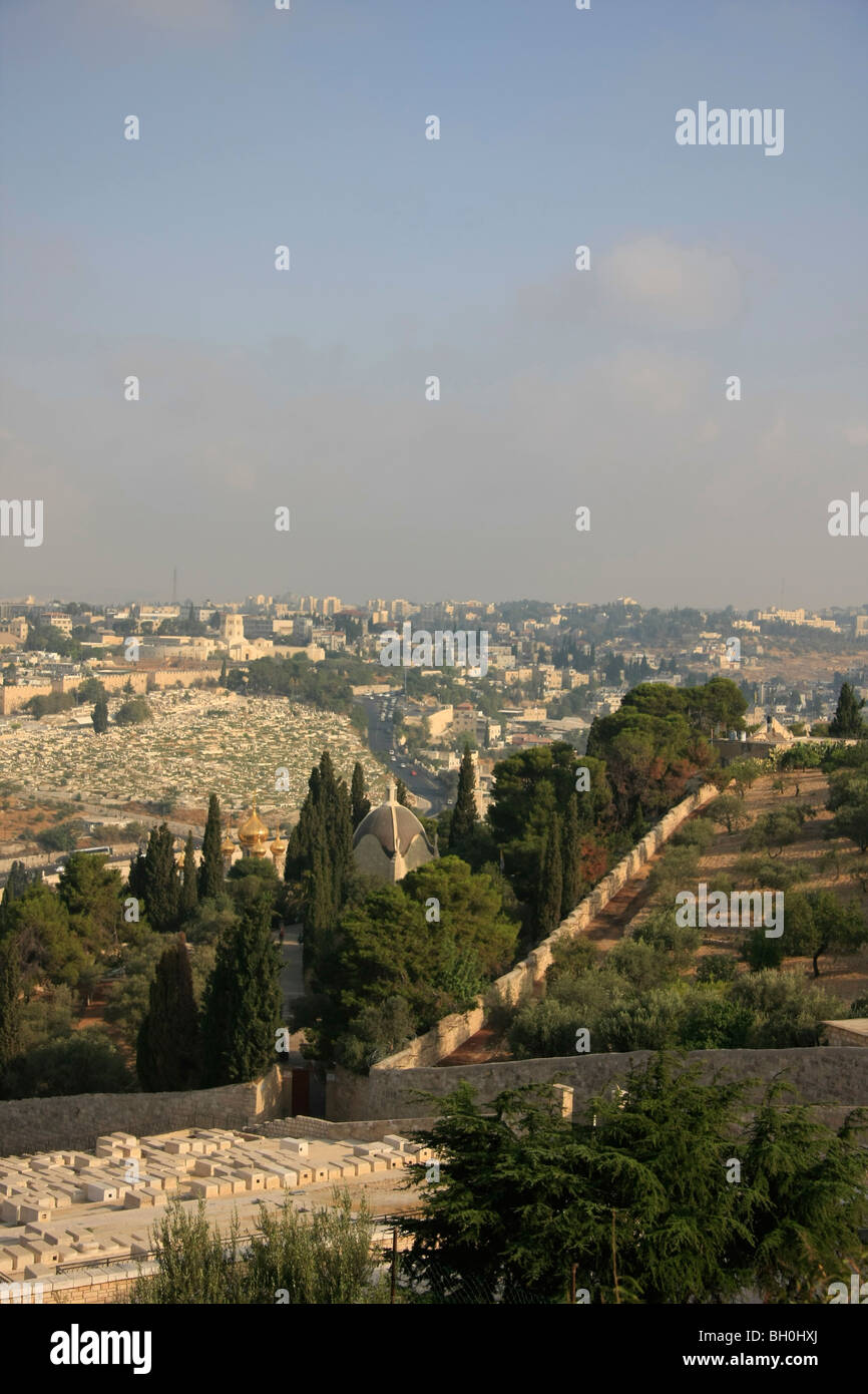 Israël, Jérusalem, vue du Mont des Oliviers Banque D'Images