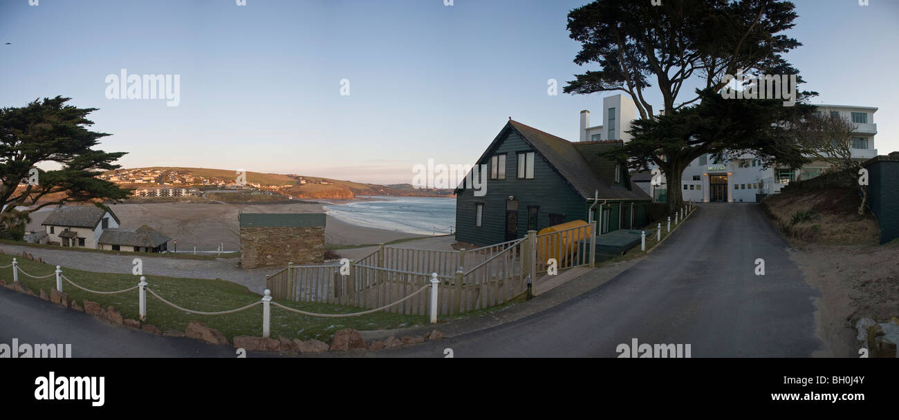 Panorama de l'allée de l'Ile de Burgh Hotel, South Hams, Devon, UK Banque D'Images