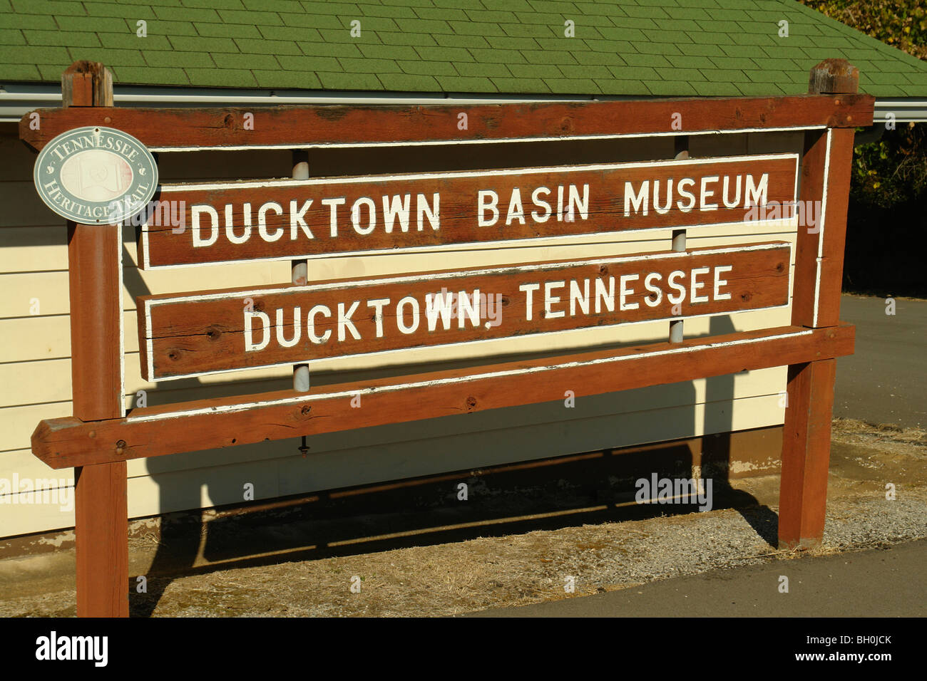 Ducktown, TN, Tennessee, Musée du bassin de Ducktown, mine de cuivre, panneau d'entrée Banque D'Images