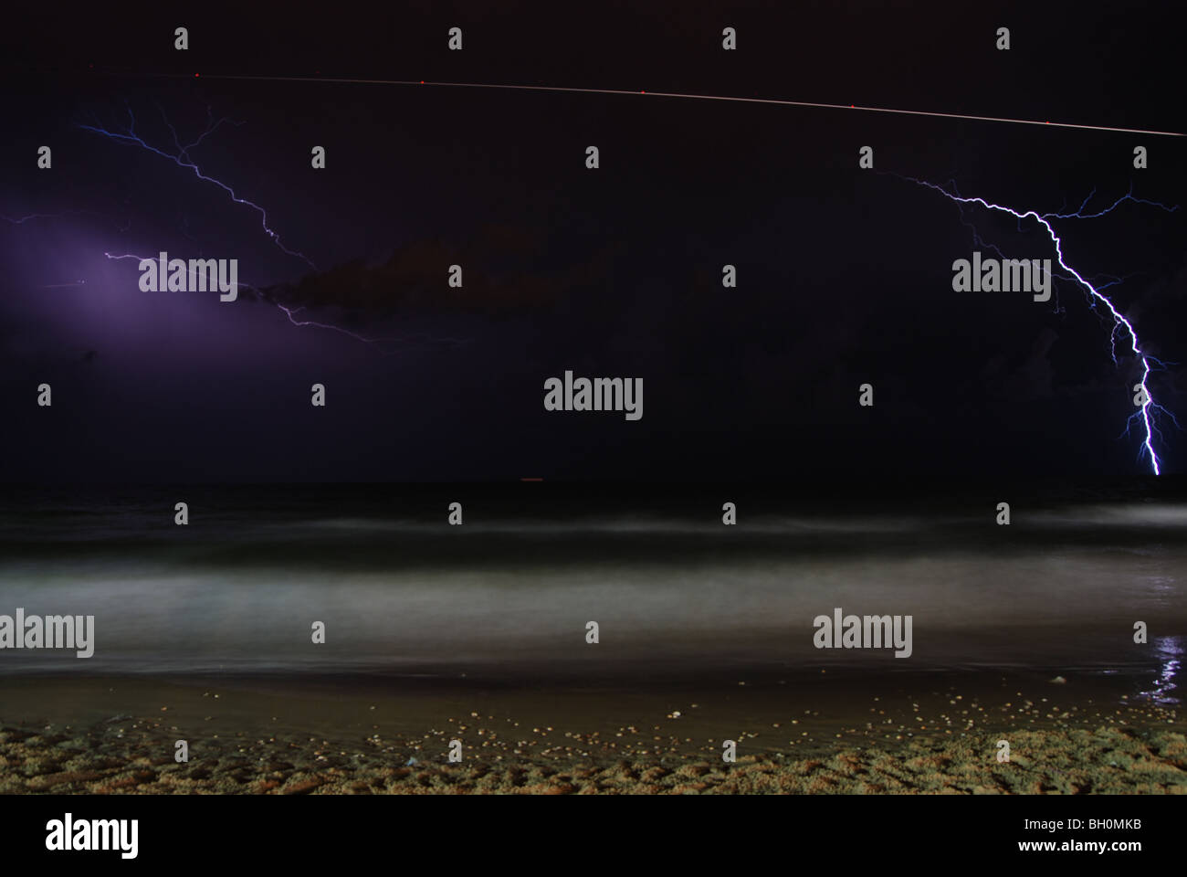 Israël, mer Méditerranée, orage Banque D'Images