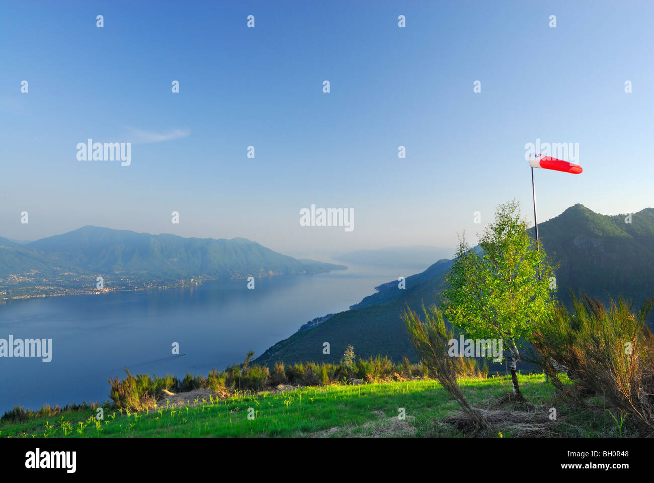 Manche à Monte Carza avec vue sur le lac Majeur, Monte Carza, Cannero, lac Majeur, Lac Majeur, Piemont, Italie Banque D'Images