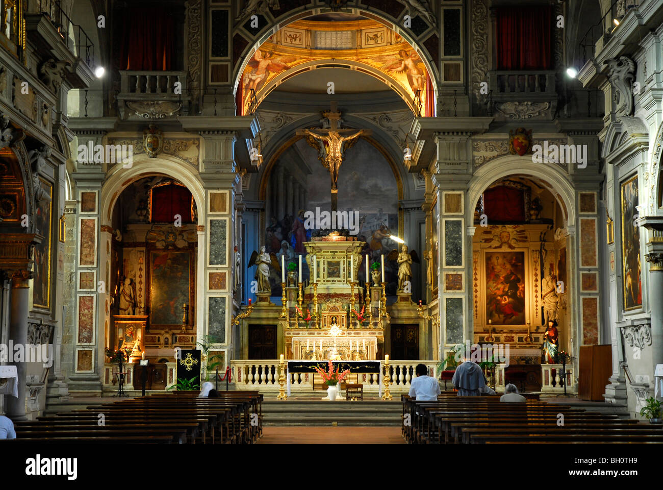 Voir à l'autel de l'église Ognissanti, Florence, Toscane, Italie, Europe Banque D'Images