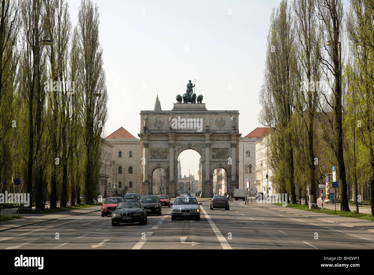 L'Arc de Triomphe Siegestor, Munich, Bayern, Germany, Europe Banque D'Images