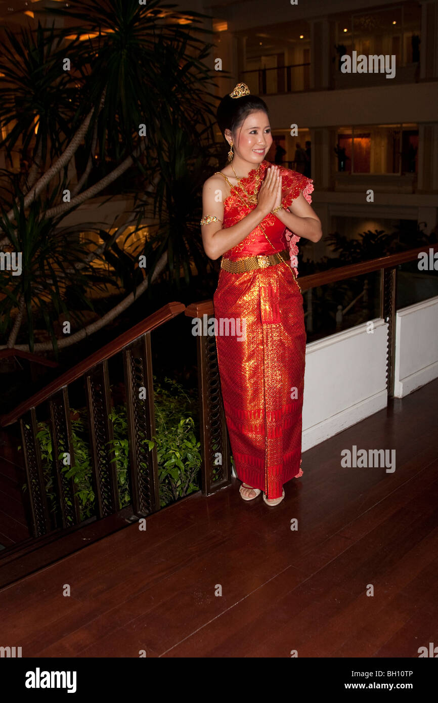 Asian Beauty  Femme de la Thaïlande, dans l'hôtel Hall, Pattaya. Banque D'Images