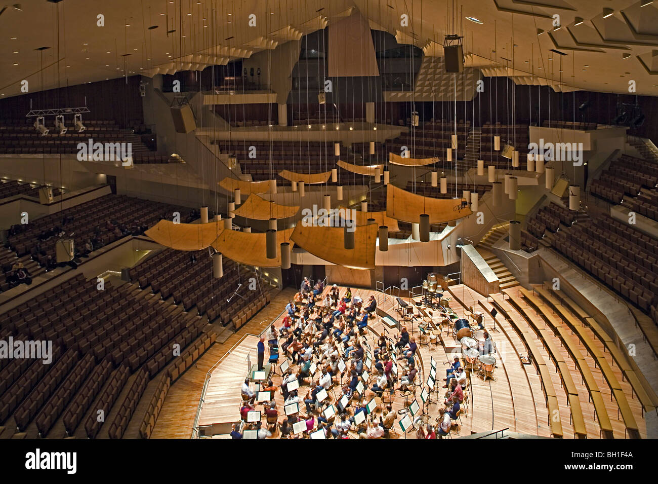 Une répétition de l'orchestre philharmonique de Berlin, Berlin, Allemagne, Europe Banque D'Images