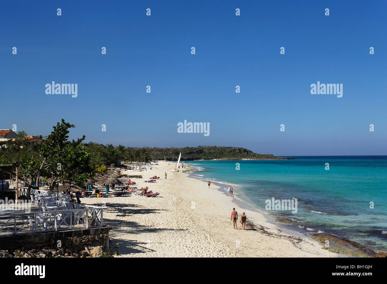 Plage de sable de l'Hôtel Paradisus Rio de Oro, Playa Esmeralda, Guardalavaca, Holguin, Cuba, Antilles Banque D'Images