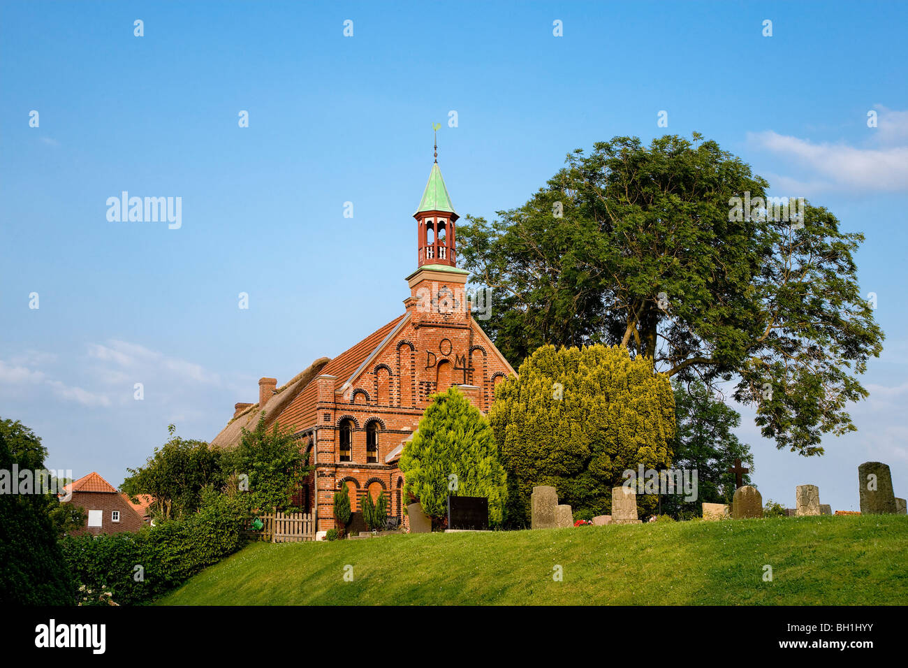 Sainte Thérèse Église vieille-catholique, l'île de Nordstrand, Schleswig-Holstein, Allemagne Banque D'Images