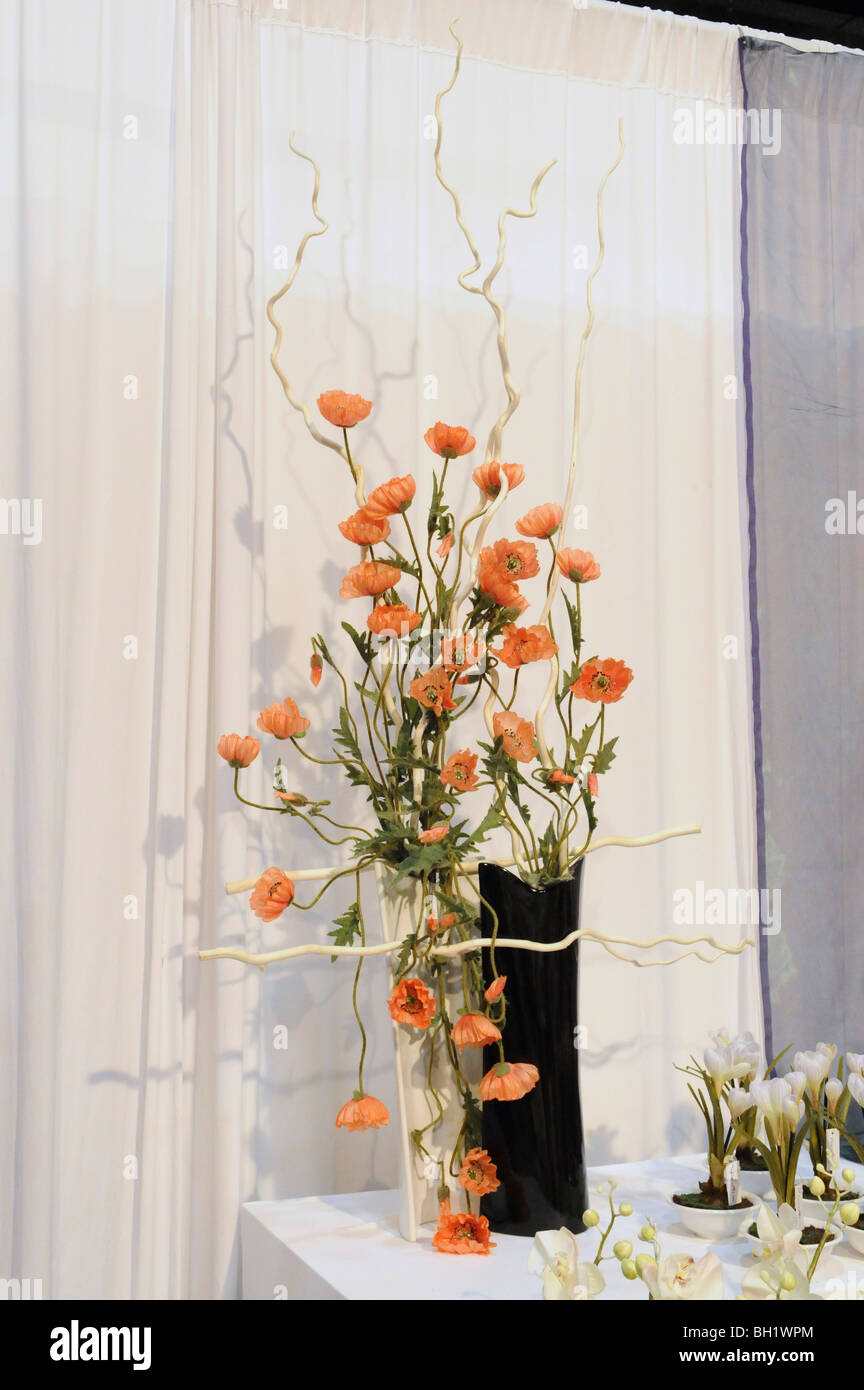 Bouquet de fleurs en soie Banque D'Images