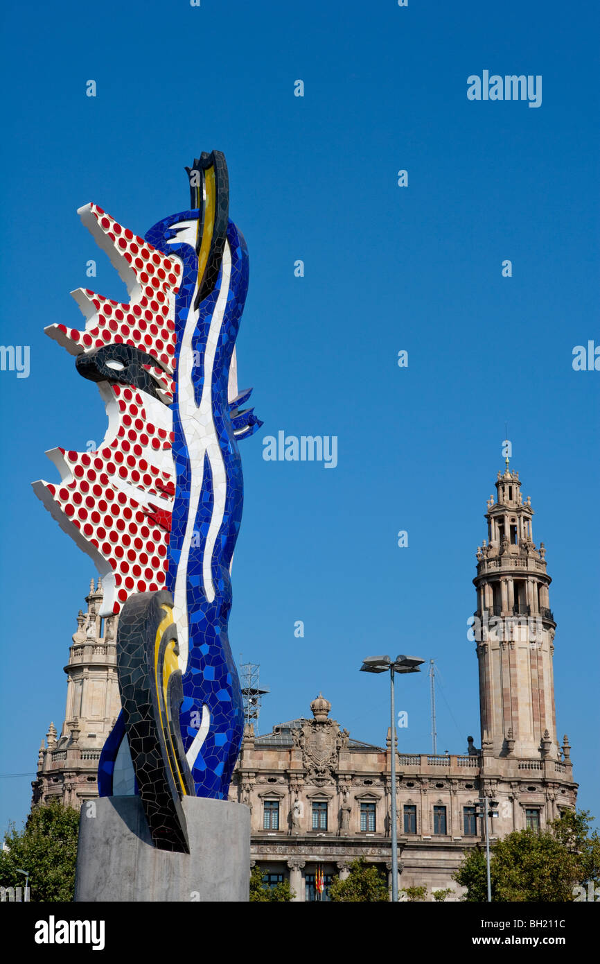 Barcelone - El Cap de Barcelone ou à la tête de Barcelone (Roy Lichtenstein, 1992) Banque D'Images