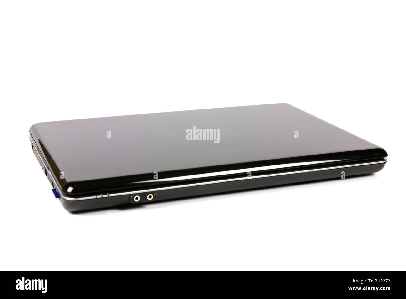 Ordinateur portable ou ordinateur portable noir ordinateur portable sur un fond blanc. Banque D'Images