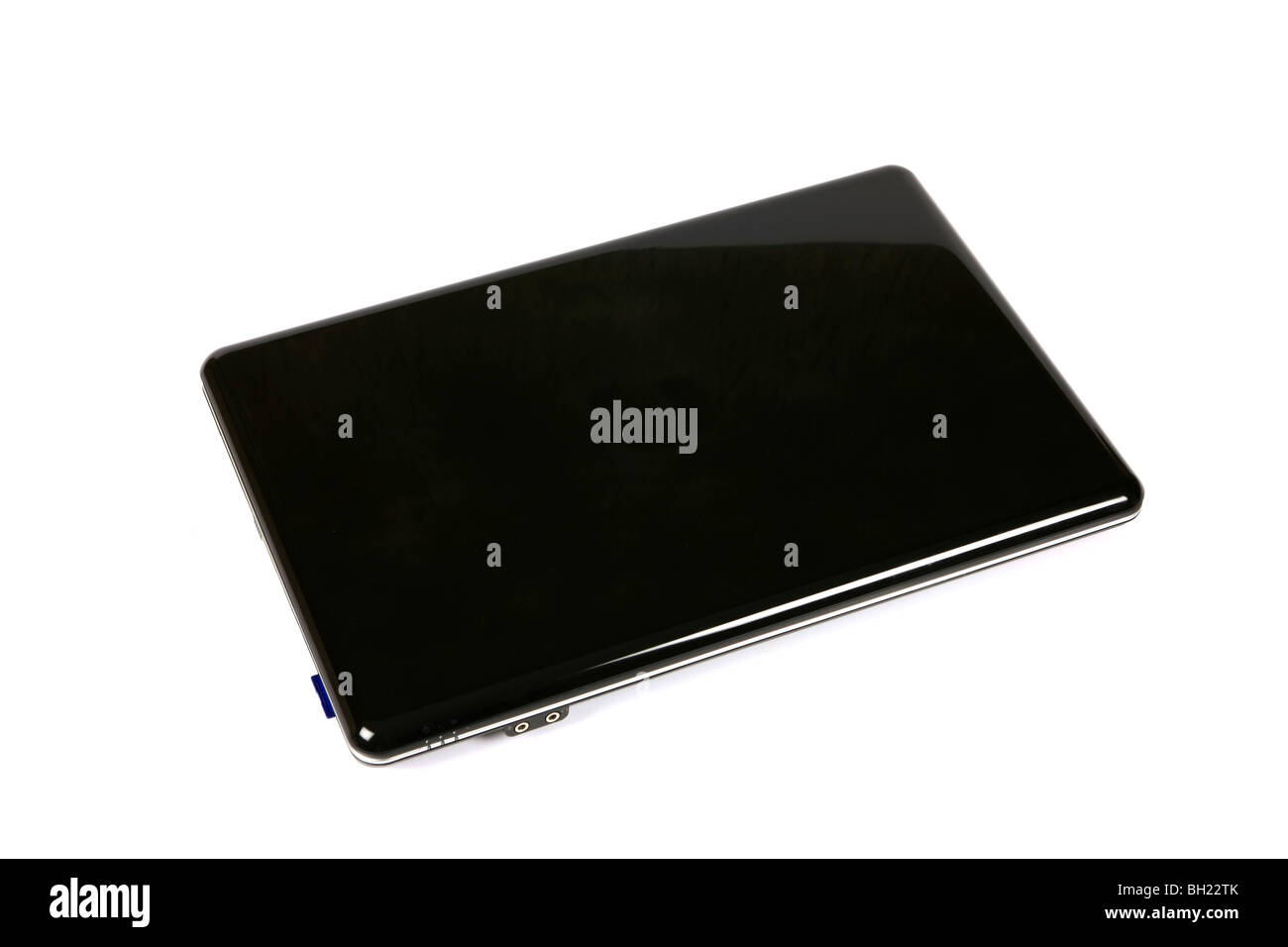 Ordinateur portable ou ordinateur portable noir ordinateur portable sur un fond blanc. Banque D'Images