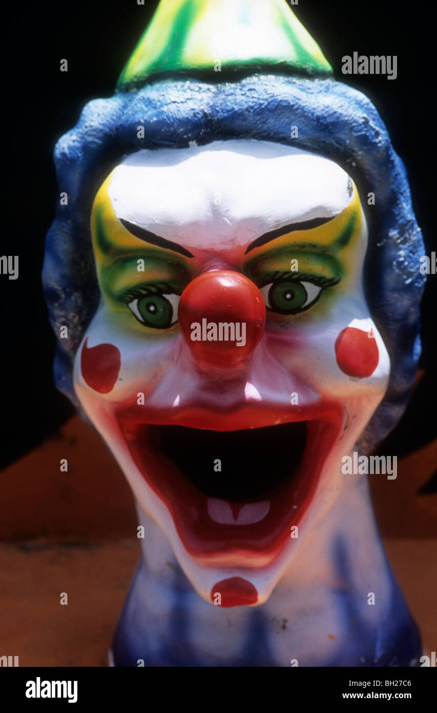 Tête de clown effrayant Banque D'Images