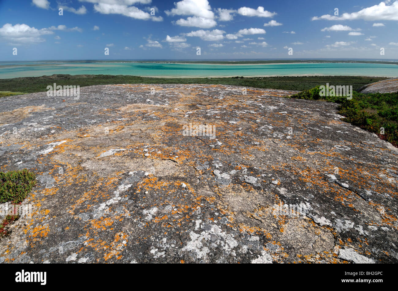 Vue depuis le haut rocher seeberg view point Langebaan lagoon West Coast National park afrique du sud Banque D'Images