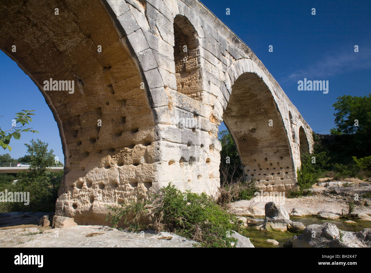 Close-up de Pont Julien, pont romain. Provence, France Banque D'Images
