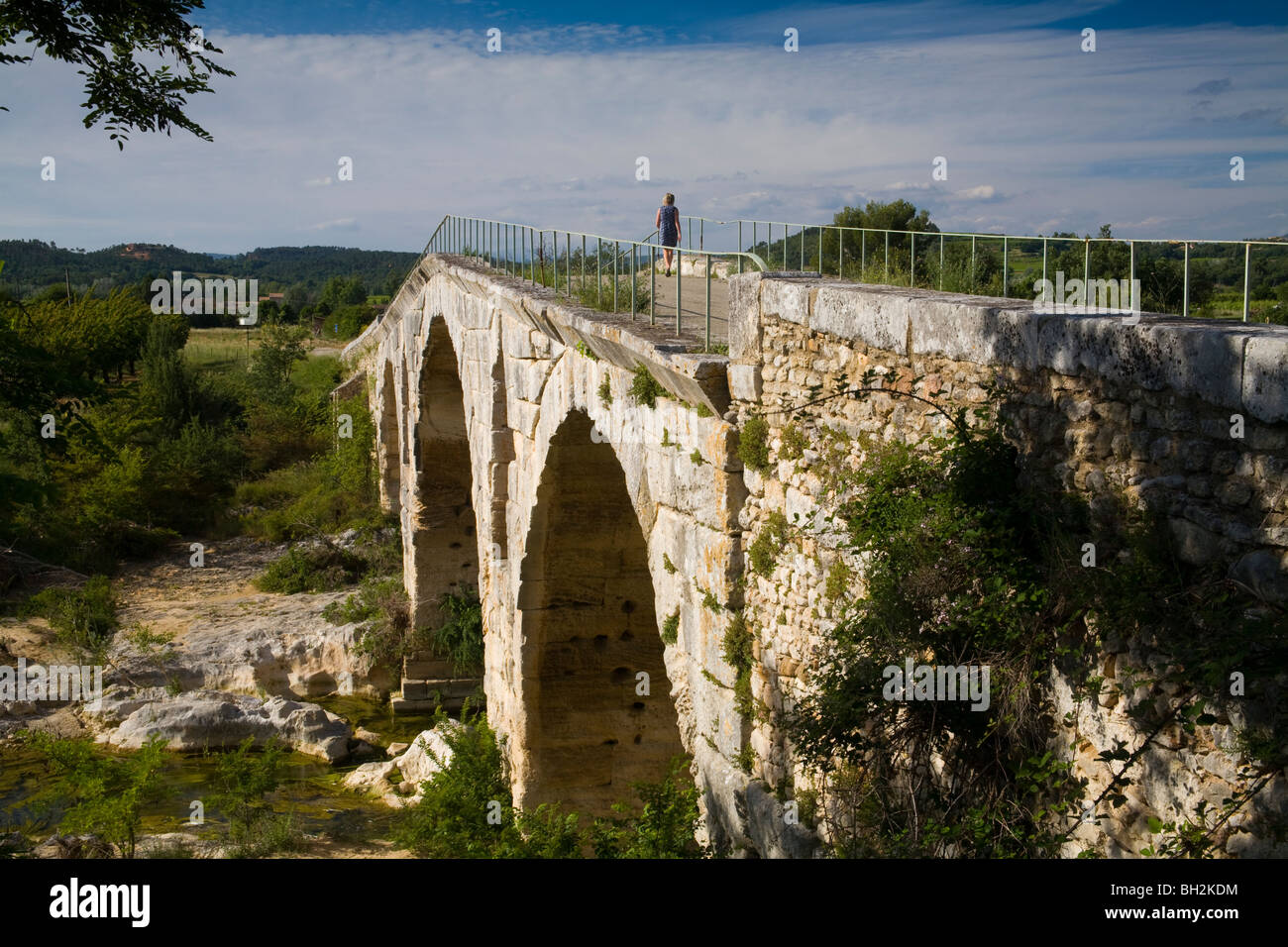 Pont Julien, pont romain. Provence, France Banque D'Images