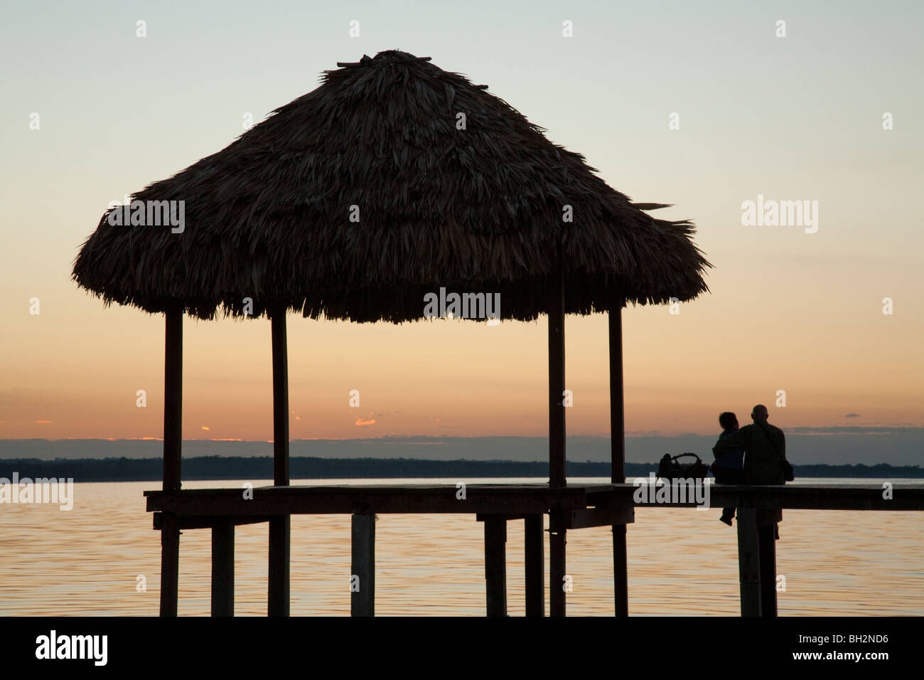 Le lac Peten Itza, El Remate, Guatemala. Banque D'Images