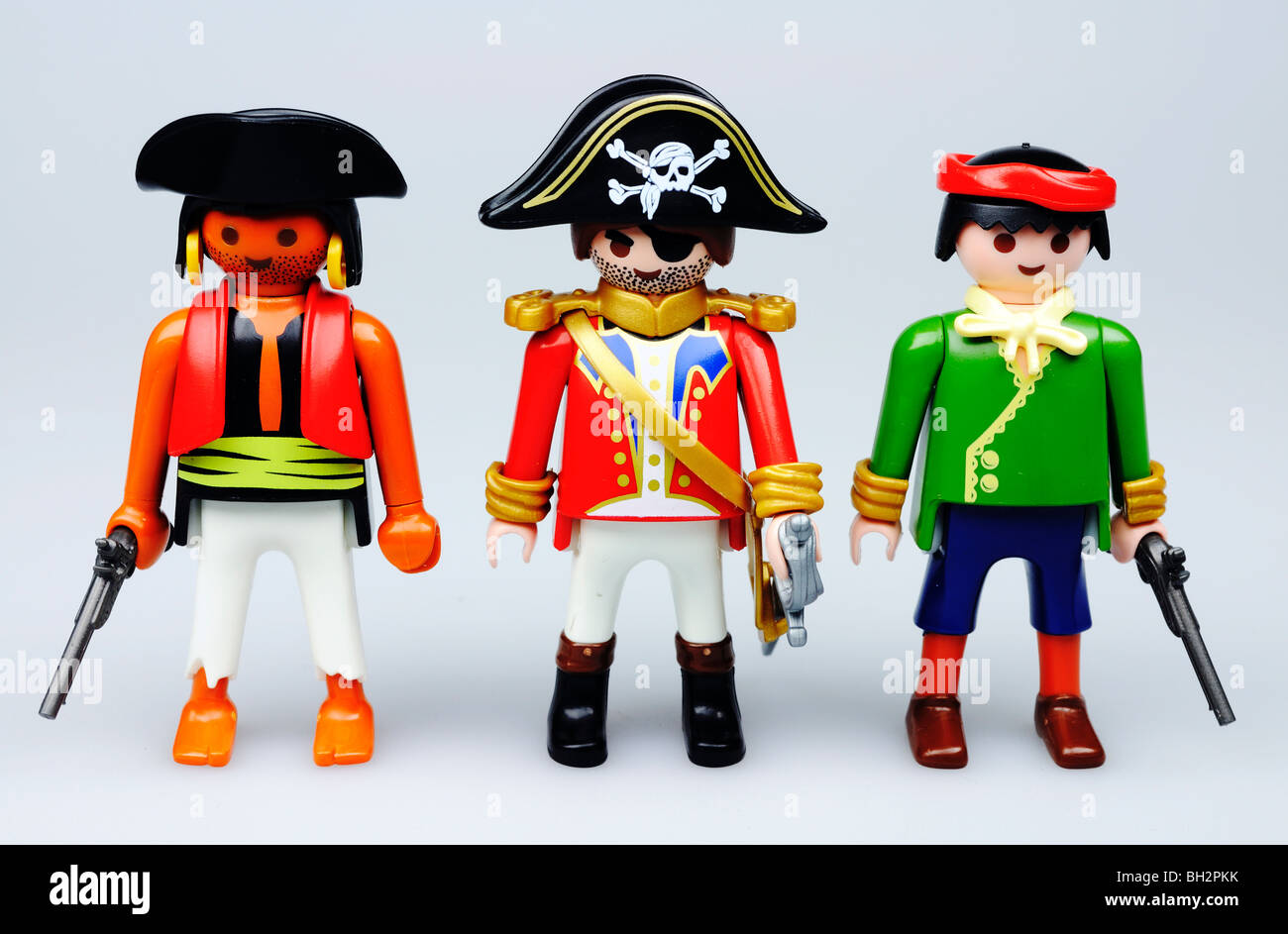 Trois figures playmobil pirate Banque D'Images