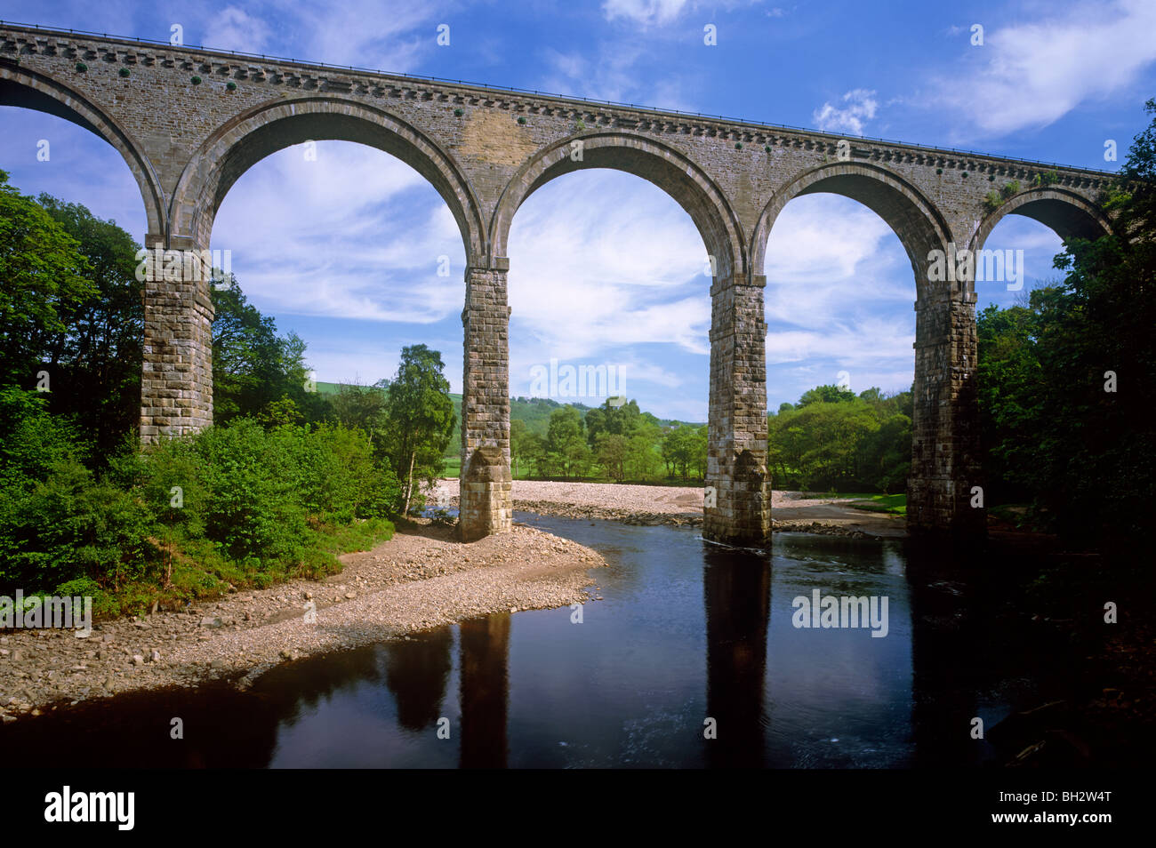 Vue de la Langley viaduc sur la rivière South Tyne près de Hexham, Northumberland Banque D'Images