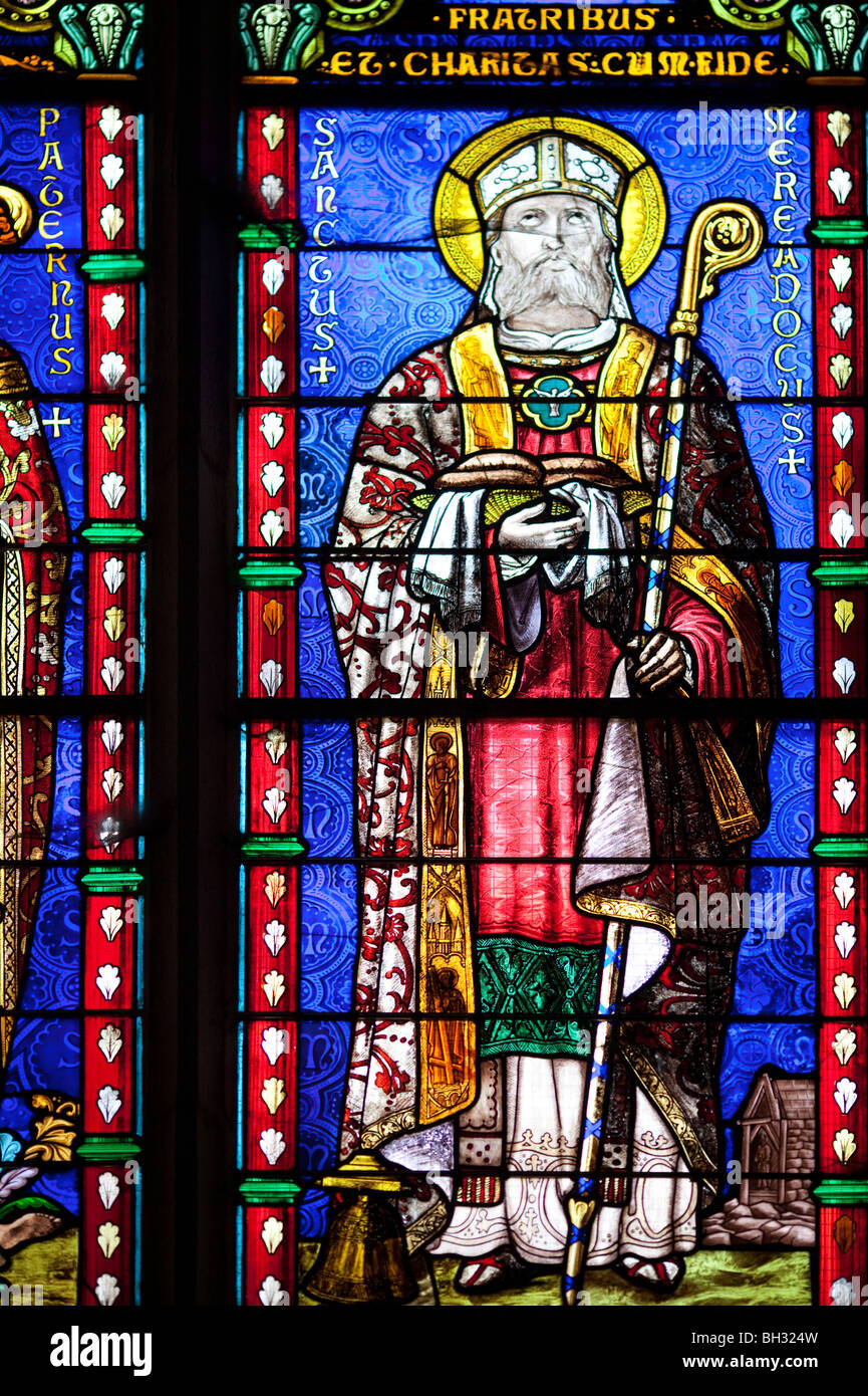 Vitrail, Saint Pierre, la cathédrale de Vannes, département du Morbihan, Bretagne, France Banque D'Images