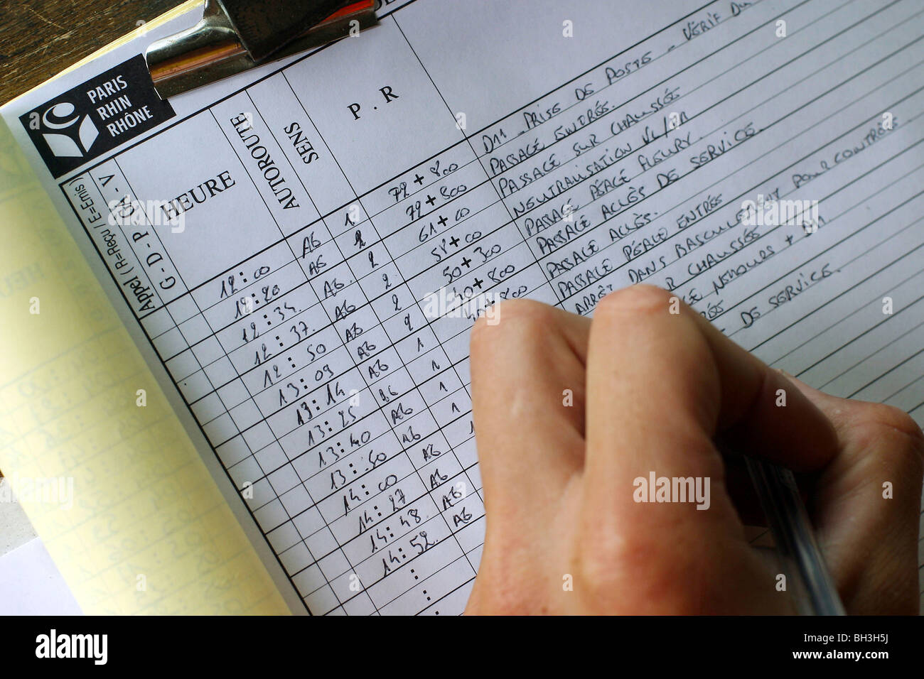 DAYBOOK, PATROLLER, autoroute A6, SEINE ET MARNE (77) Banque D'Images