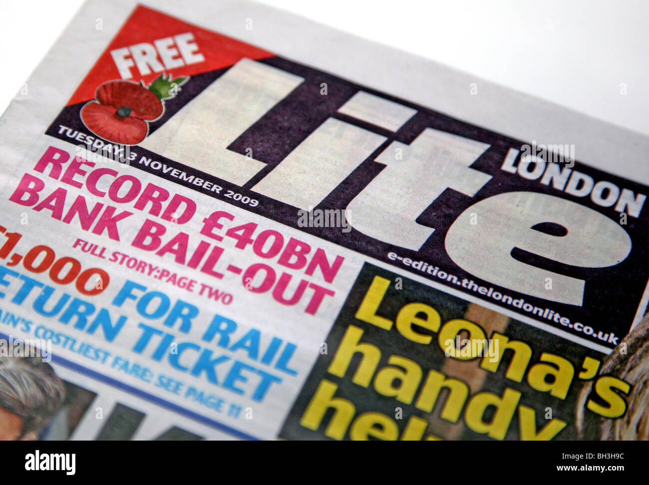 London Lite journal gratuit maintenant fermé Banque D'Images