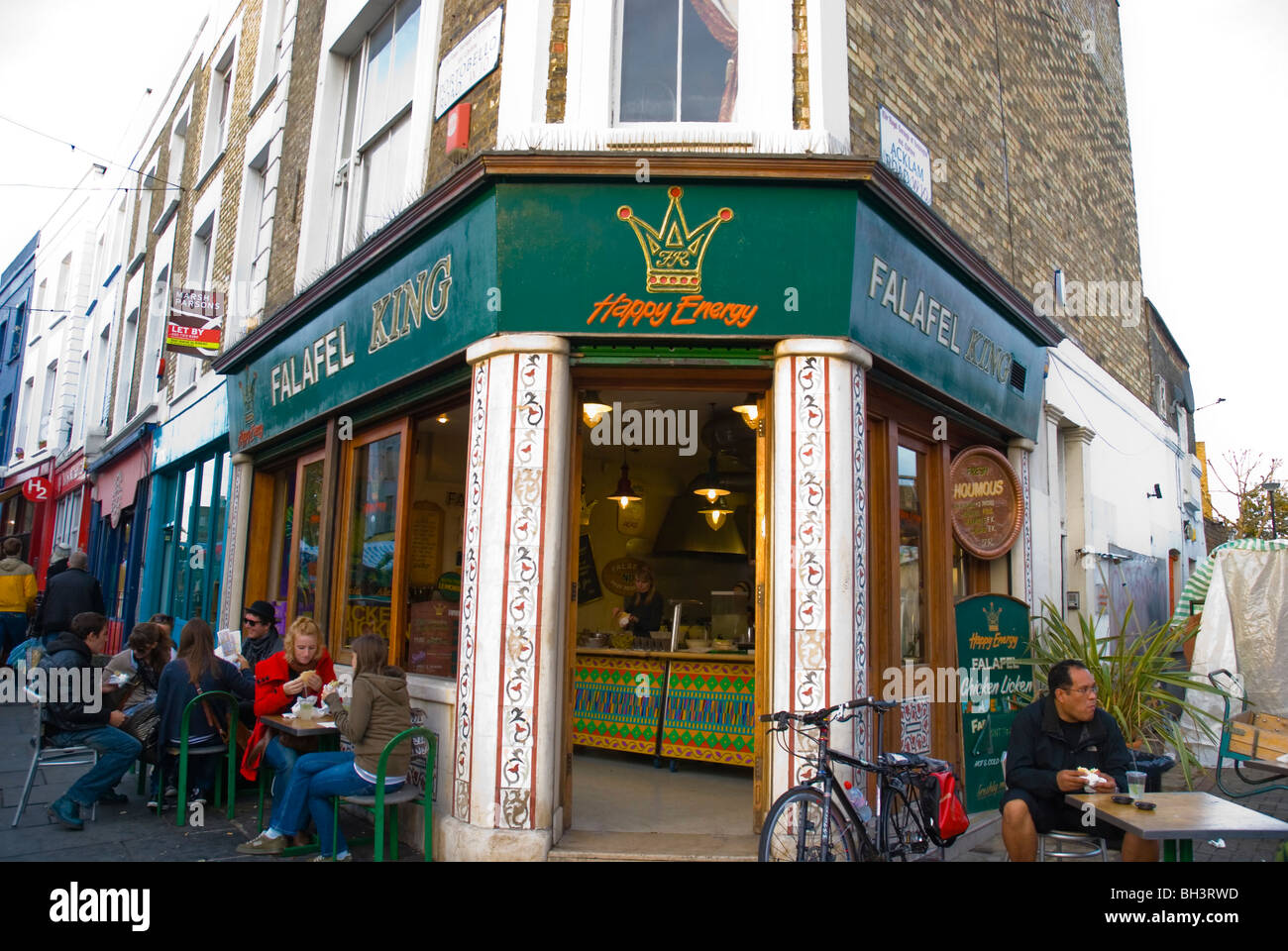 Falafel king fast food restaurant Portobello Road Market Londres Angleterre Royaume-uni Europe Banque D'Images