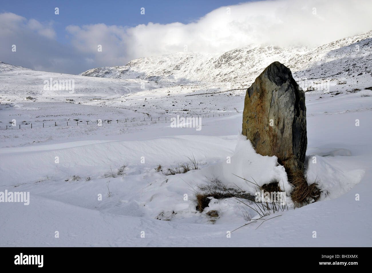 Pen-y-Gwryd Gwynedd au nord du Pays de Galles UK Janvier 2010 Banque D'Images