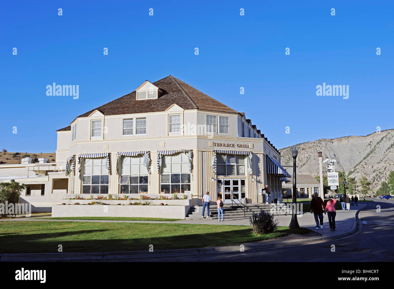 Restaurant / Mammoth Hot Springs Banque D'Images