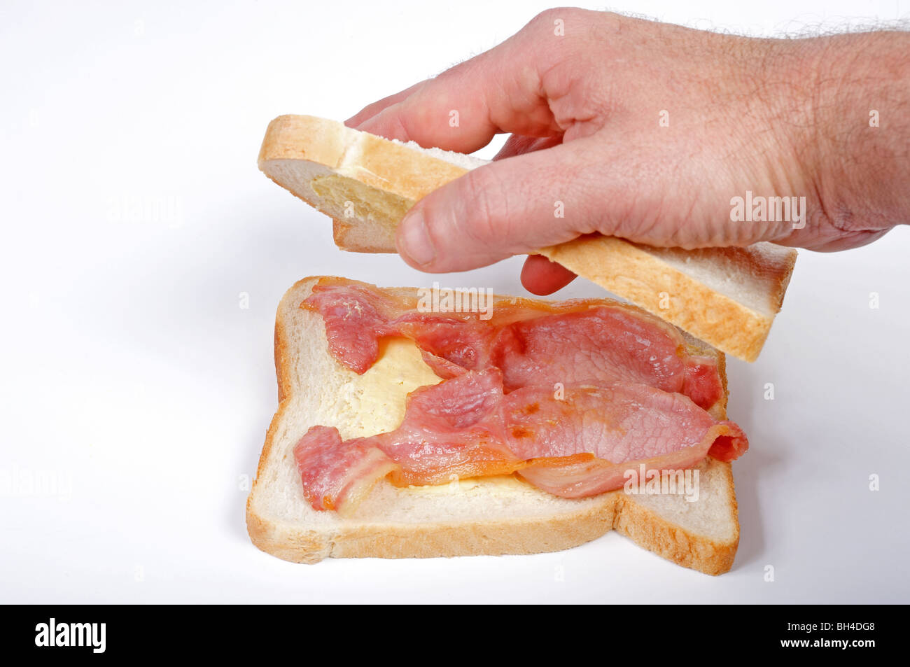 Sandwich bacon fraîchement préparés Banque D'Images