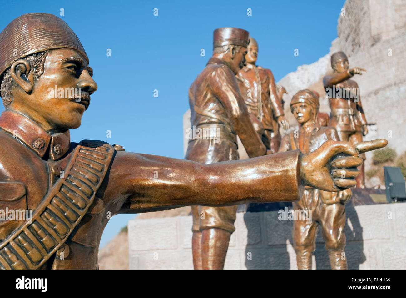 Des statues de soldats à l'extérieur du musée de la défense, Gaziantep, Turquie Banque D'Images