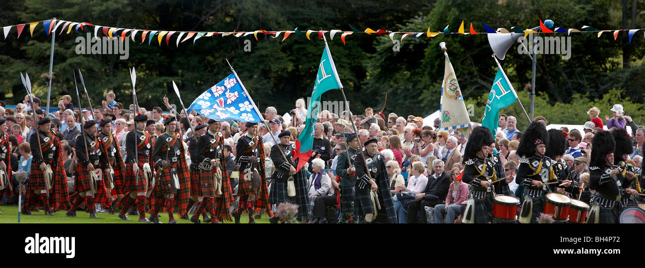 Mars de l'Lonach Highland Games. Banque D'Images