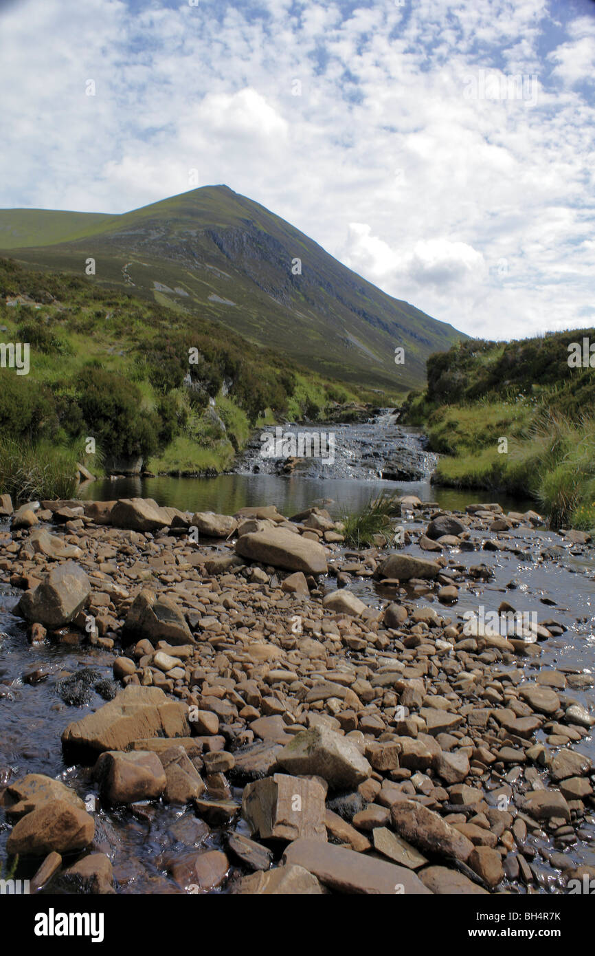 Afficher le long de Bealach Mor vers un Cabar sur l'approche de Ben Wyvis. Banque D'Images