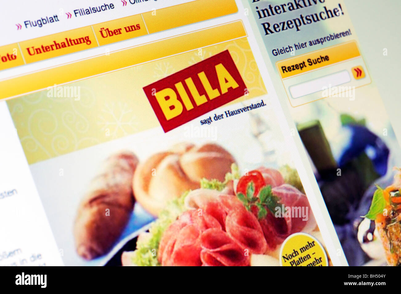 Le site web du magasin BILLA Banque D'Images