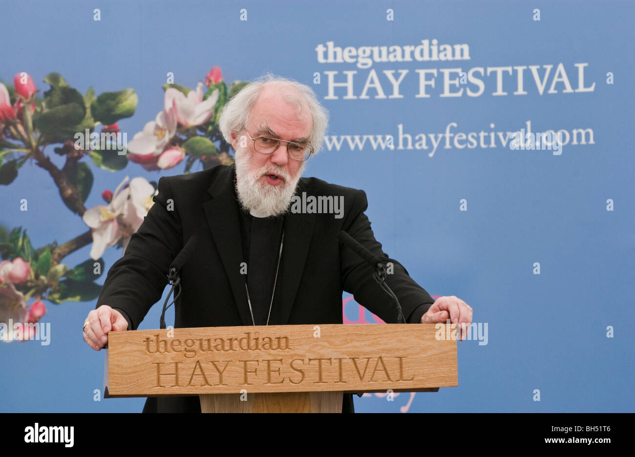 L'archevêque de Canterbury Rowan Williams lors de la Michael Ramsey Prix Déjeuner au Hay Festival 2009 Banque D'Images