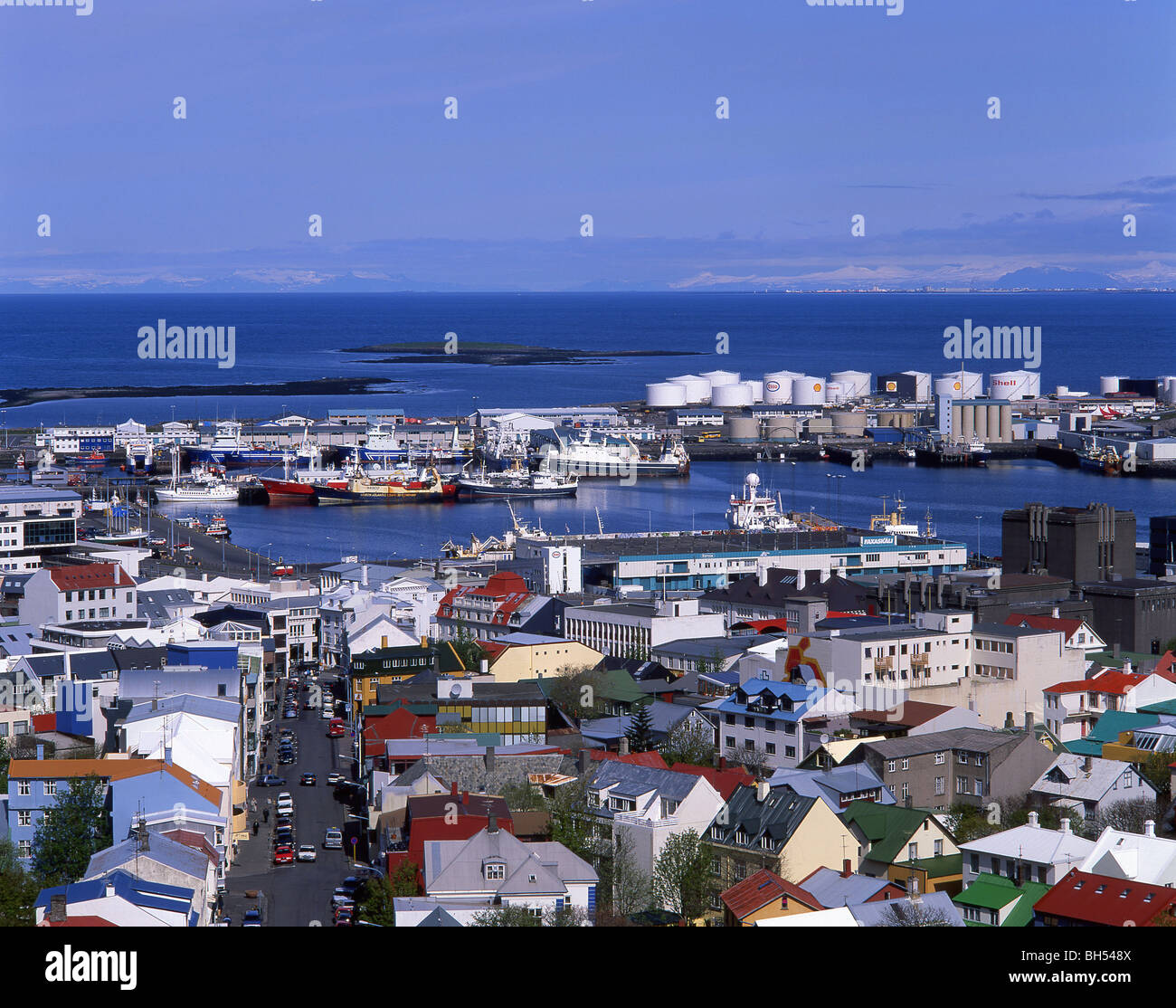 Vue sur la ville, Reykjavik, une plus grande région de Reykjavik, République d'Islande Banque D'Images