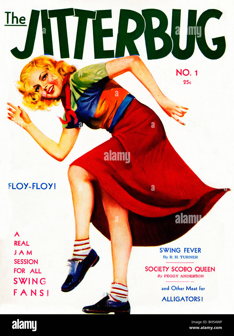 Jitterbug, couverture du n° 1 délivrance d'un nouveau 1940 magazine pour la musique jazz et swing danse fans Banque D'Images